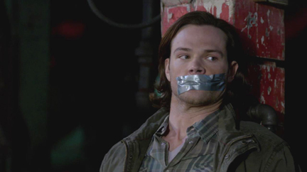 Sam gets his mouth duct taped.